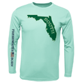 Saltwater Born Shirts USF Green and Gold Freshwater Born Girl's Long Sleeve UPF 50+ Dry-Fit Shirt