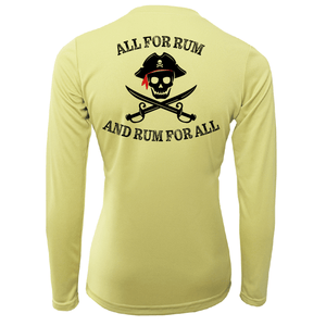 Saltwater Born Shirts XS / CANARY Saltwater Born "All for Rum and Rum for All" Women's Long Sleeve UPF 50+ Dry-Fit Shirt