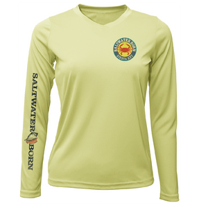 Saltwater Born Shirts XS / CANARY Siesta Key Steamed Crab Women's Long Sleeve UPF 50+ Dry-Fit Shirt