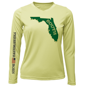 Saltwater Born Shirts XS / CANARY USF Green and Gold Freshwater Born Women's Long Sleeve UPF 50+ Dry-Fit Shirt