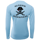 Saltwater Born Shirts XS / ICE BLUE Saltwater Born "All for Rum and Rum for All" Women's Long Sleeve UPF 50+ Dry-Fit Shirt