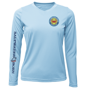 Saltwater Born Shirts XS / ICE BLUE Siesta Key Steamed Crab Women's Long Sleeve UPF 50+ Dry-Fit Shirt