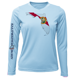 Saltwater Born Shirts XS / ICE BLUE State of Florida Long Sleeve UPF 50+ Dry-Fit Shirt