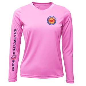 Saltwater Born Shirts XS / PINK Key West Steamed Crab Women's Long Sleeve UPF 50+ Dry-Fit Shirt