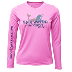 Saltwater Born Shirts XS / PINK Tarpon Springs, FL "Saltwater Hair Don't Care" Long Sleeve UPF 50+ Dry-Fit Shirt