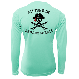 Saltwater Born Shirts XS / SEAFOAM Saltwater Born "All for Rum and Rum for All" Women's Long Sleeve UPF 50+ Dry-Fit Shirt
