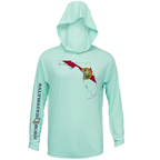 SALTWATER BORN Shirts XS / SEAFOAM State of Florida Long Sleeve UPF 50+ Dry-Fit Hoodie
