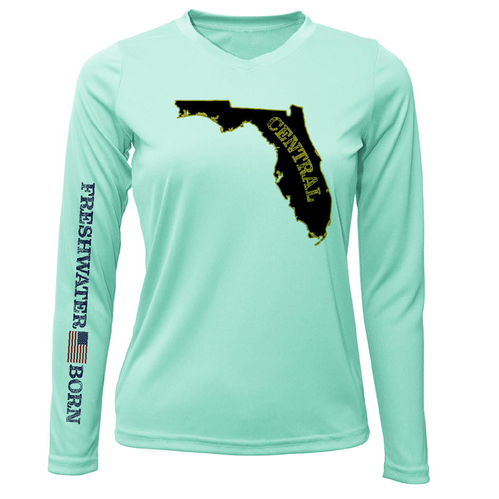 Saltwater Born Shirts XS / SEAFOAM UCF Black and Gold Freshwater Born Women's LS UPF 50+ Dry-Fit Shirt