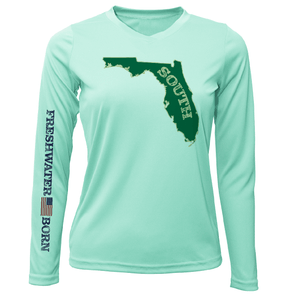 Saltwater Born Shirts XS / SEAFOAM USF Green and Gold Freshwater Born Women's Long Sleeve UPF 50+ Dry-Fit Shirt