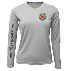 Saltwater Born Shirts XS / SILVER Key West Steamed Crab Women's Long Sleeve UPF 50+ Dry-Fit Shirt