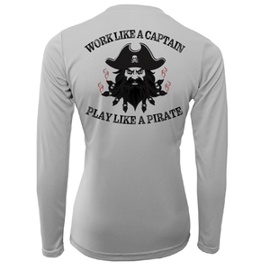 Saltwater Born Shirts XS / SILVER North Carolina Blackbeard Women's Long Sleeve UPF 50+ Dry-Fit Shirt