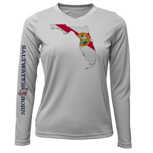 Saltwater Born Shirts XS / SILVER State of Florida Long Sleeve UPF 50+ Dry-Fit Shirt
