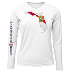 Saltwater Born Shirts XS / WHITE State of Florida Long Sleeve UPF 50+ Dry-Fit Shirt