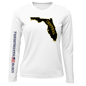 Saltwater Born Shirts XS / WHITE UCF Black and Gold Freshwater Born Women's LS UPF 50+ Dry-Fit Shirt