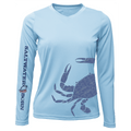 SALTWATER BORN Shirts XXS / ICE BLUE Blue Crab Wrap Women's Long Sleeve UPF 50+ Dry-Fit Shirt