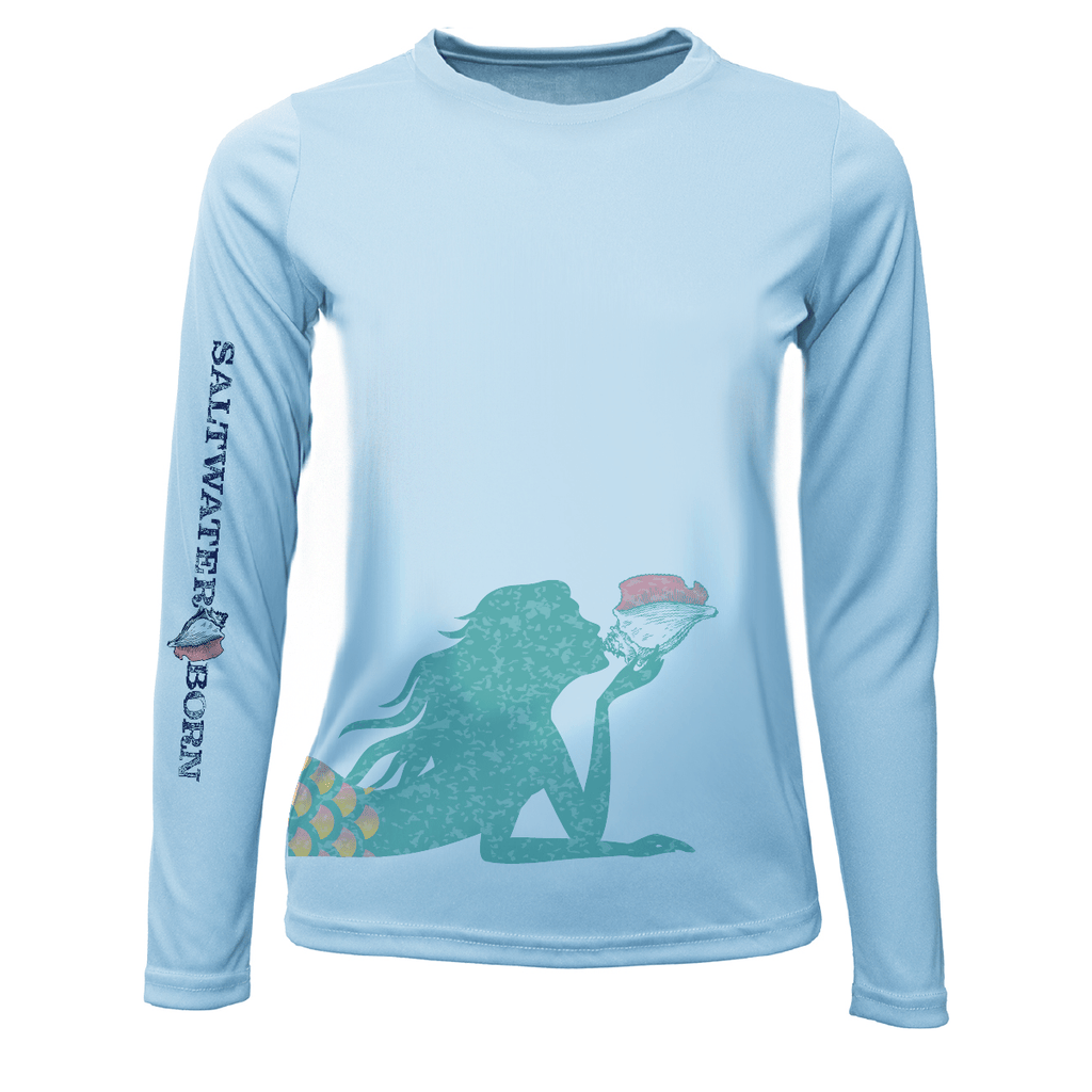 SALTWATER BORN Shirts XXS / ICE BLUE Mermaid Wrap Long Sleeve UPF 50+ Dry-Fit Shirt