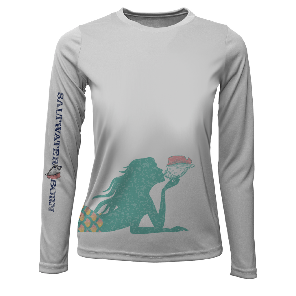 SALTWATER BORN Shirts XXS / SILVER Mermaid Wrap Long Sleeve UPF 50+ Dry-Fit Shirt