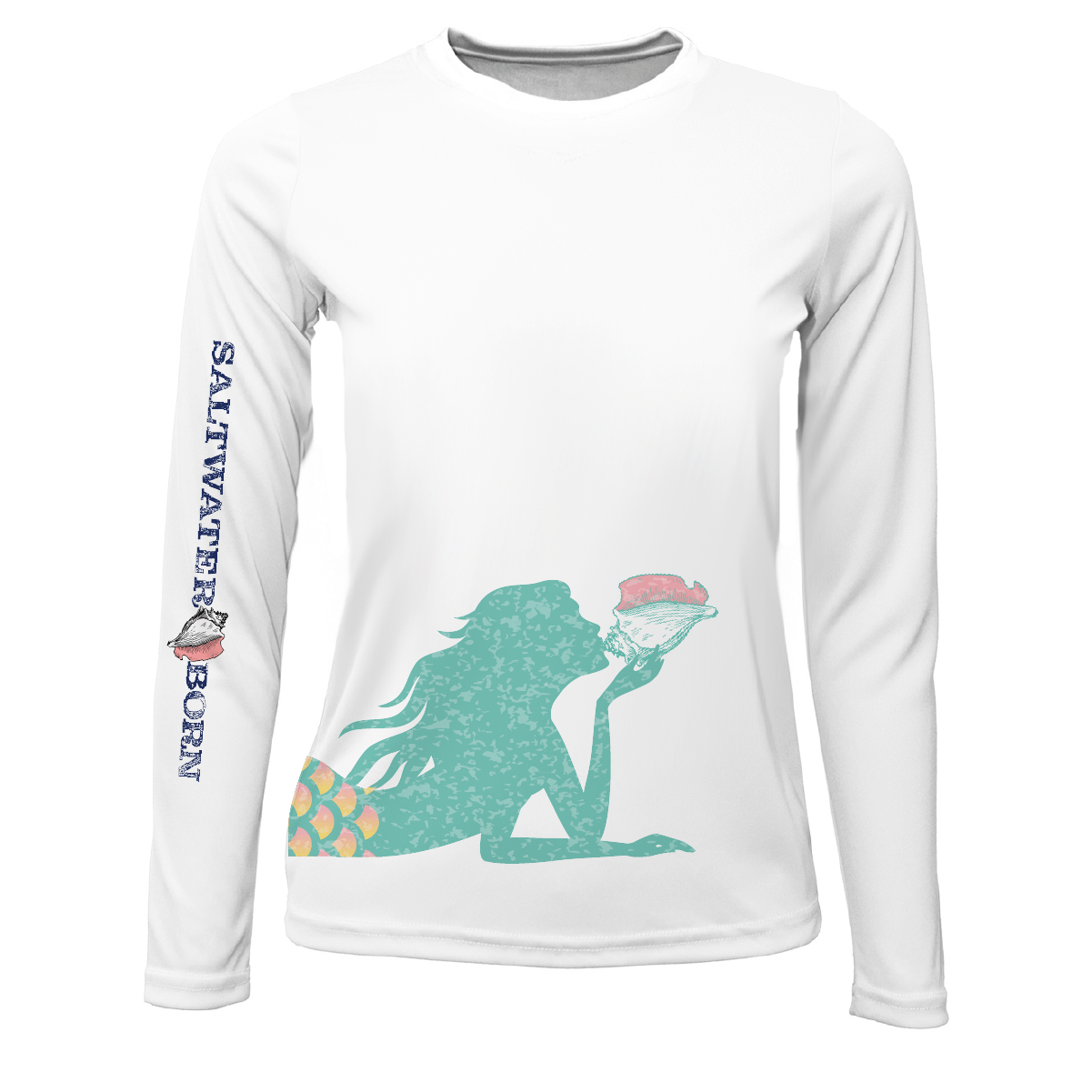 SALTWATER BORN Shirts XXS / WHITE Mermaid Wrap Long Sleeve UPF 50+ Dry-Fit Shirt