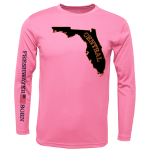 Saltwater Born Shirts YOUTH S / PINK UCF Black and Gold Freshwater Born Girl's Long Sleeve UPF 50+ Dry-Fit Shirt