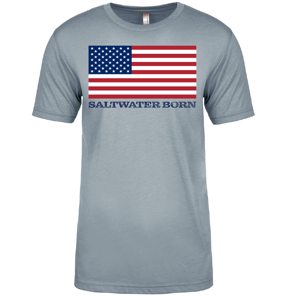 Saltwater Born Soft Tees Clean American Flag Soft Tee
