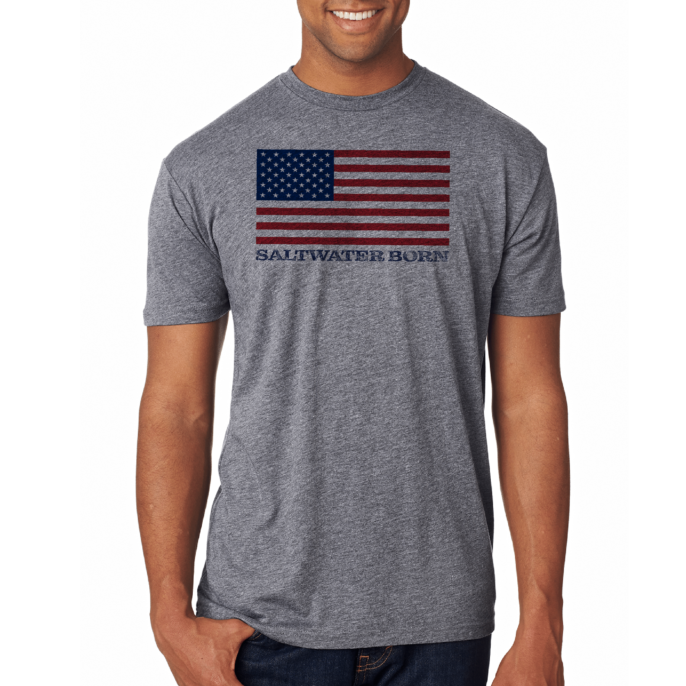 Saltwater Born Soft Tees Clean American Flag Soft Tee