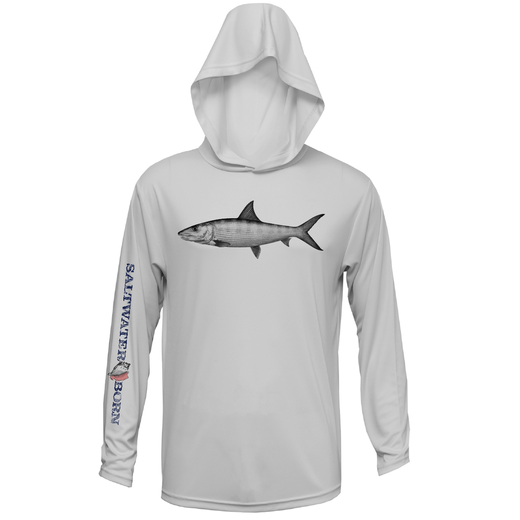 Saltwater Born UPF 50+ Hoodies Bonefish Long Sleeve UPF 50+ Dry-Fit Hoodie