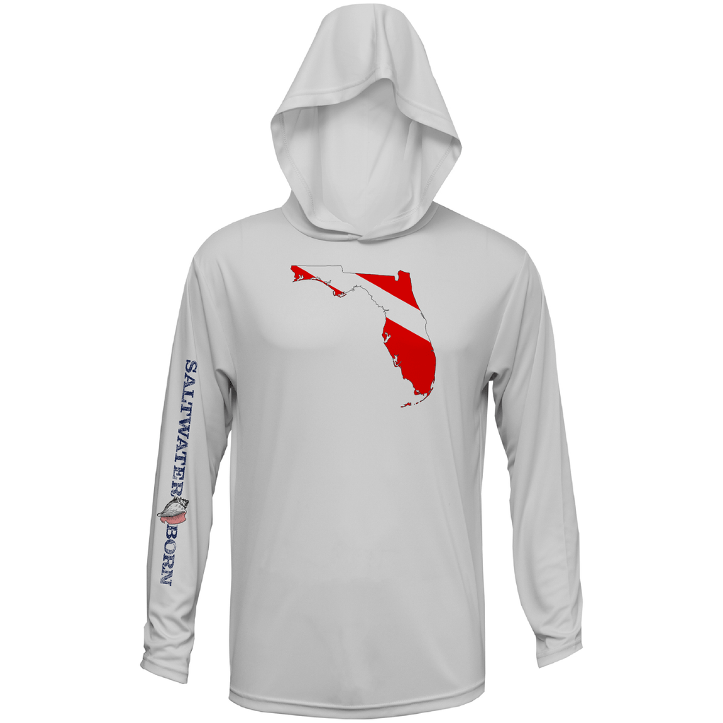 Saltwater Born UPF 50+ Hoodies Florida Diver Long Sleeve UPF 50+ Dry-Fit Hoodie