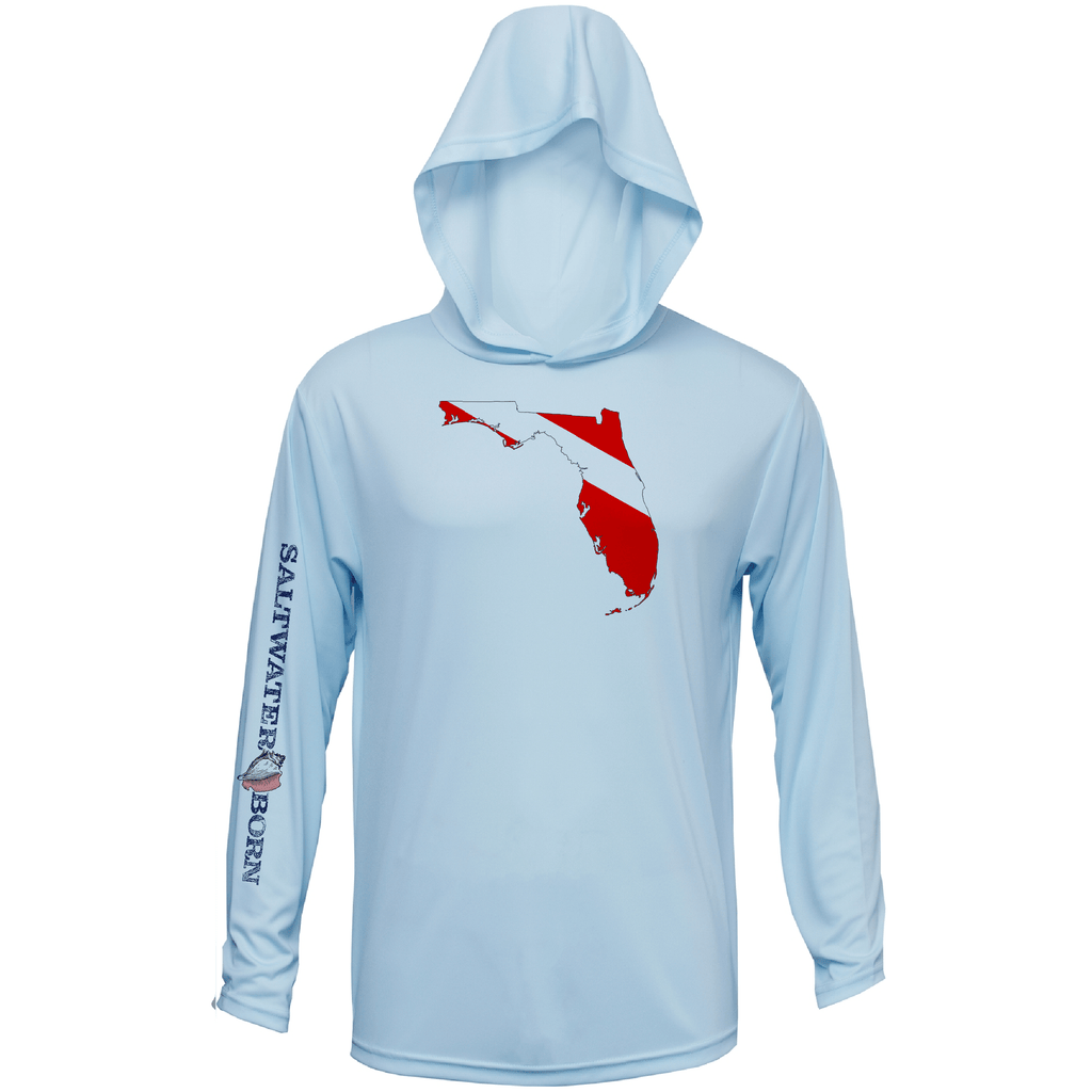 Saltwater Born UPF 50+ Hoodies Florida Diver Long Sleeve UPF 50+ Dry-Fit Hoodie