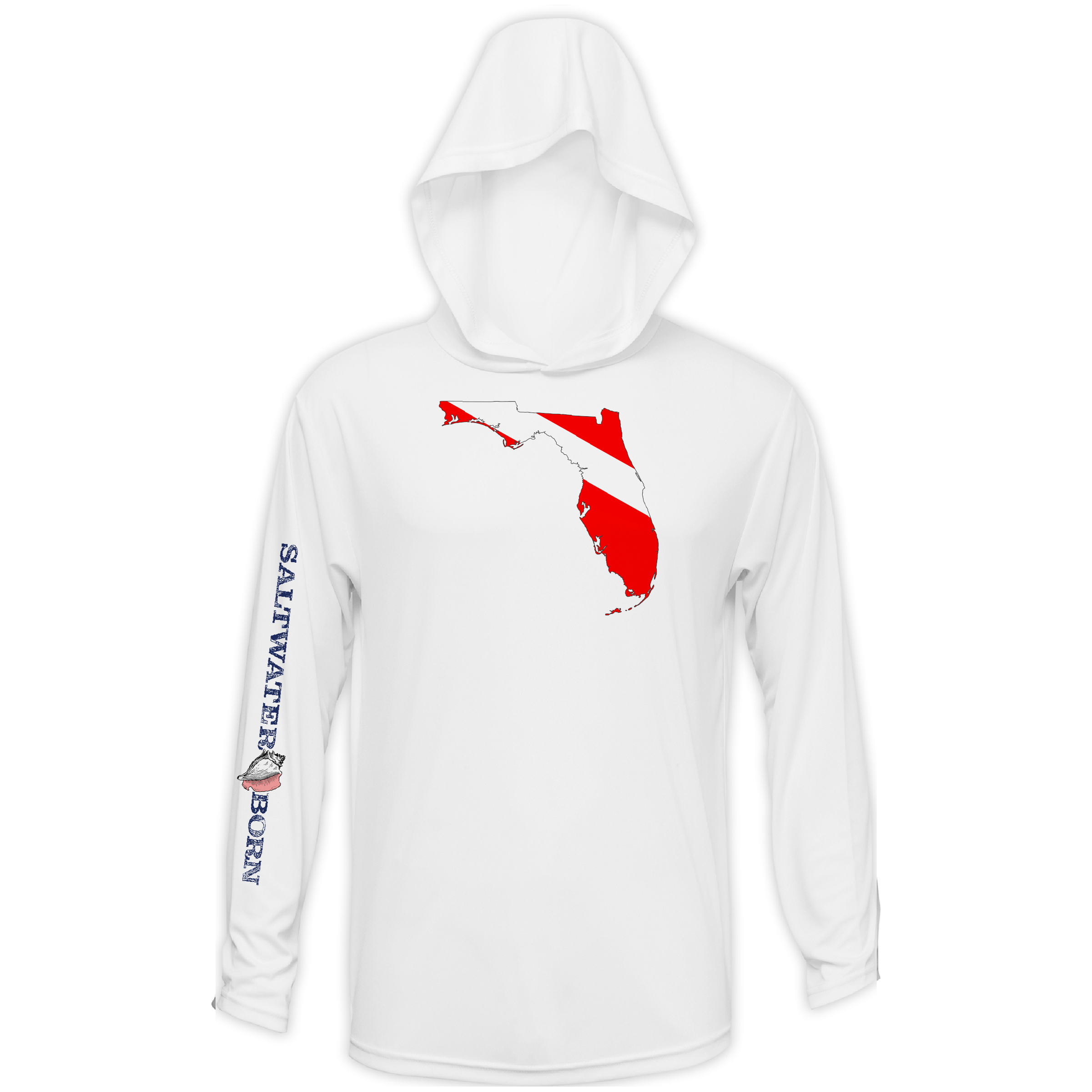 Saltwater Born UPF 50+ Hoodies Florida Diver Long Sleeve UPF 50+ Dry-Fit Hoodie