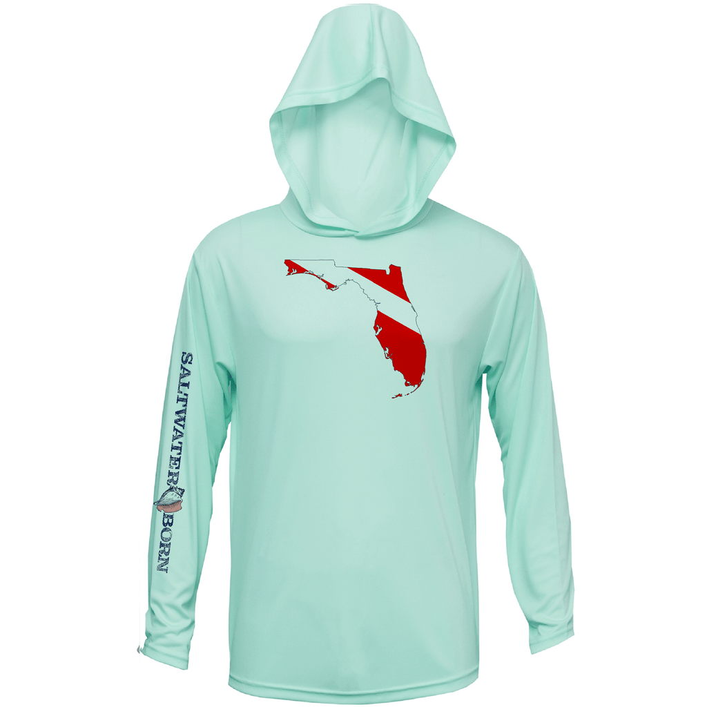 Saltwater Born UPF 50+ Hoodies Florida Diver Long Sleeve UPF 50+ Dry-Fit Hoodie
