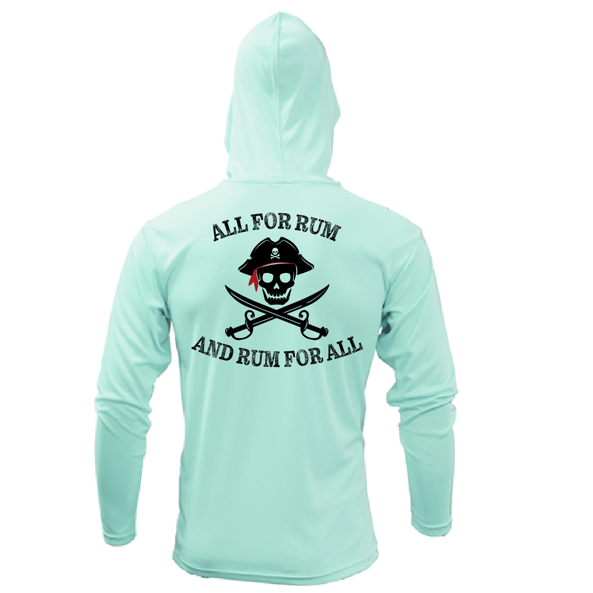 Saltwater Born UPF 50+ Hoodies Florida Freshwater Born "All For Rum and Rum For All" Men's Long Sleeve UPF 50+ Dry-Fit Hoodie