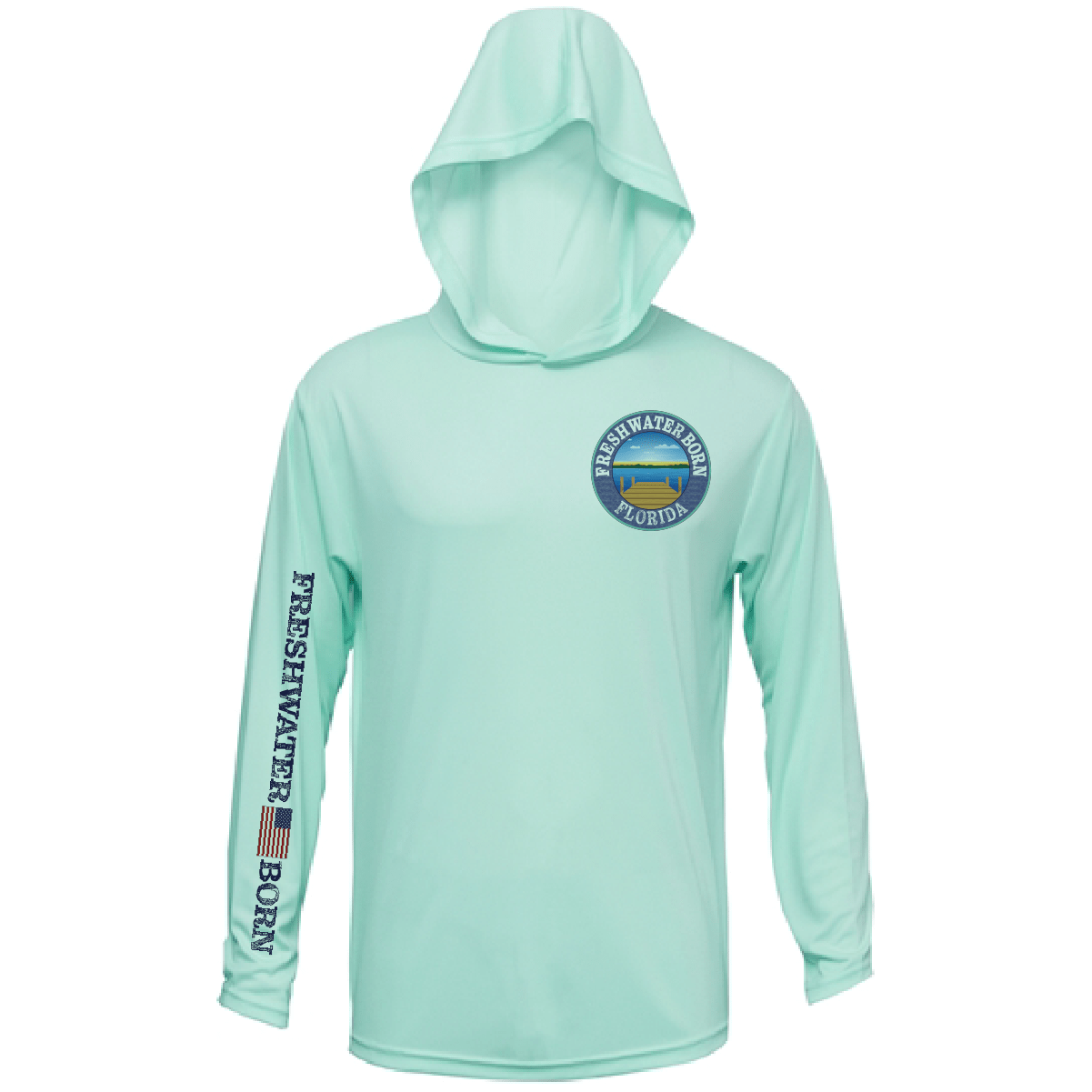 Saltwater Born UPF 50+ Hoodies Florida Freshwater Born "All For Rum and Rum For All" Men's Long Sleeve UPF 50+ Dry-Fit Hoodie