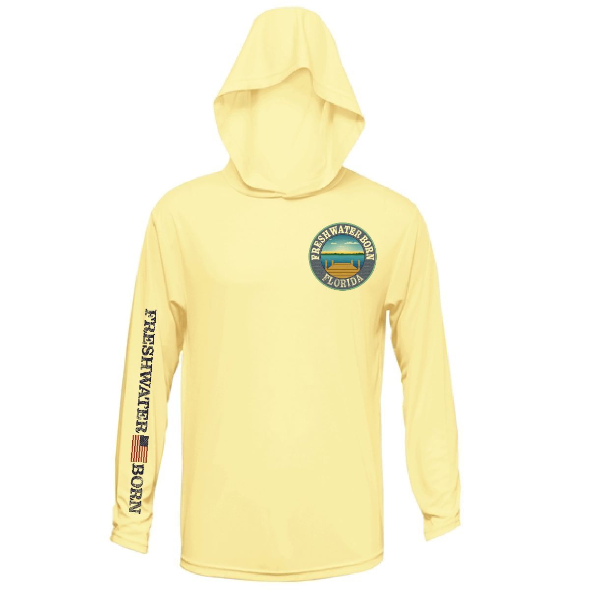 Saltwater Born UPF 50+ Hoodies Florida Freshwater Born "All For Rum and Rum For All" Men's Long Sleeve UPF 50+ Dry-Fit Hoodie