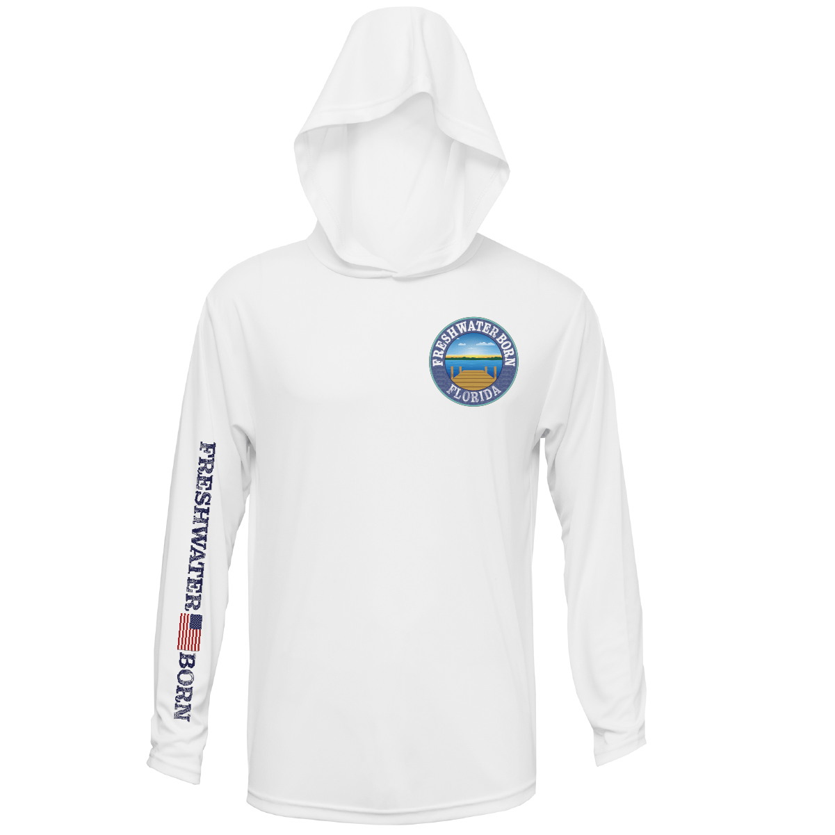 Saltwater Born UPF 50+ Hoodies Florida Freshwater Born "All For Rum and Rum For All" Men's Long Sleeve UPF 50+ Dry-Fit Hoodie