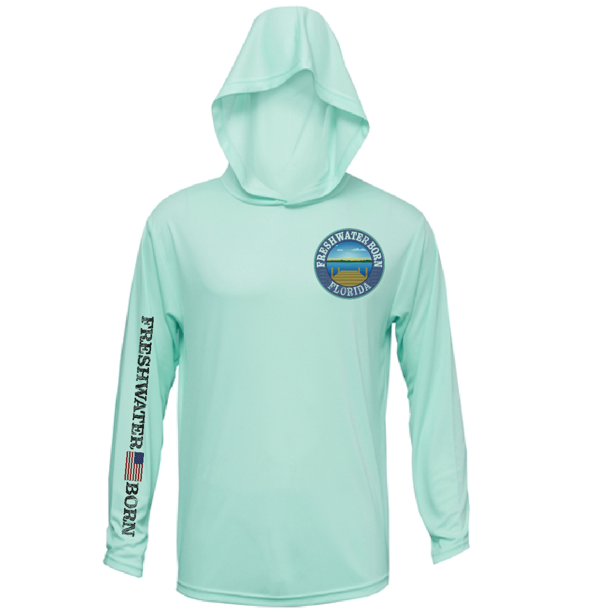 Saltwater Born UPF 50+ Hoodies Florida Freshwater Born "Surrender The Booty" Men's Long Sleeve UPF 50+ Dry-Fit Hoodie