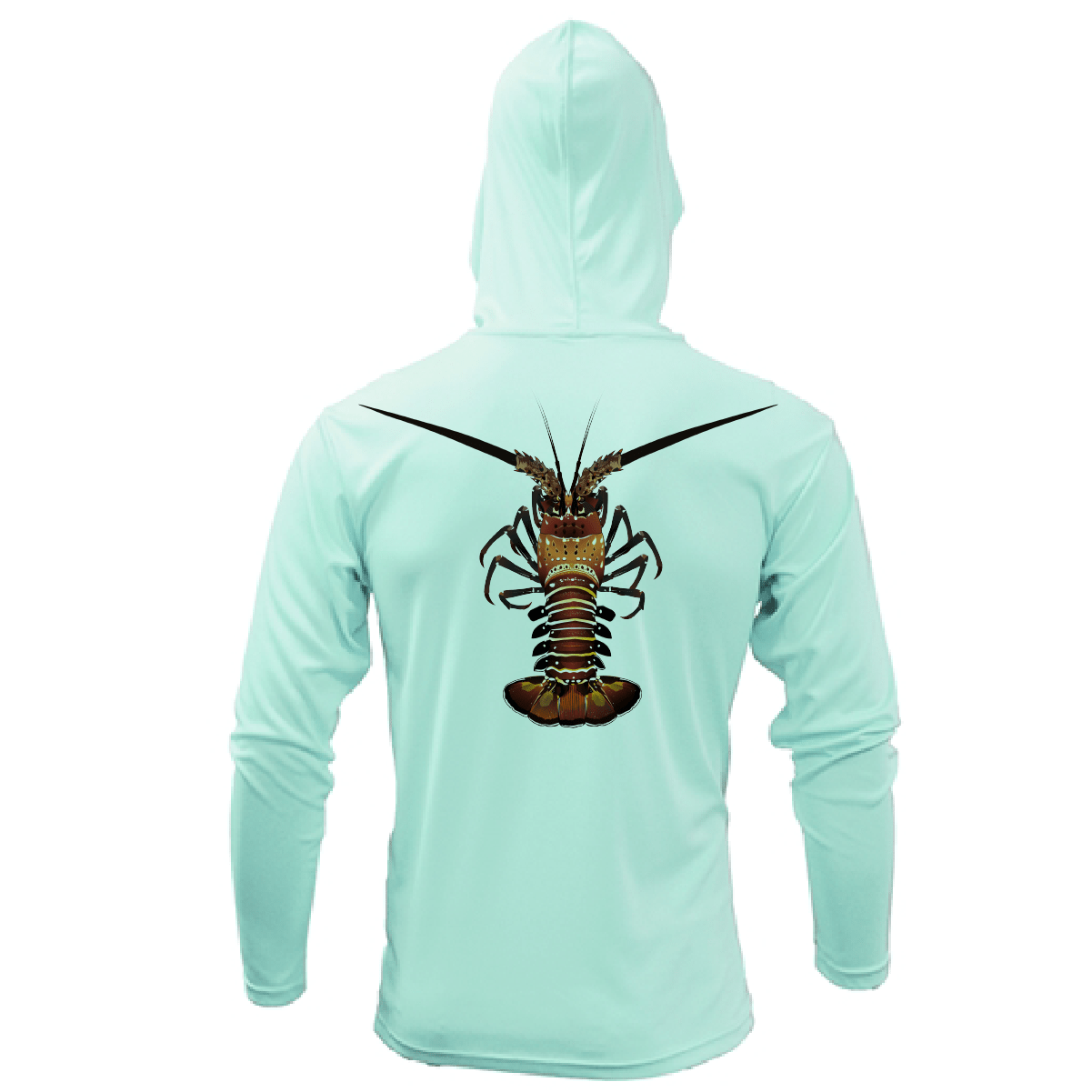 Saltwater Born UPF 50+ Hoodies Florida Keys Realistic Lobster Long Sleeve UPF 50+ Dry-Fit Hoodie