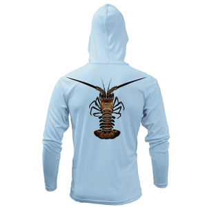 Saltwater Born UPF 50+ Hoodies Florida Keys Realistic Lobster Long Sleeve UPF 50+ Dry-Fit Hoodie
