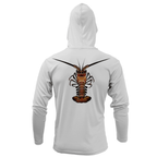 Saltwater Born UPF 50+ Hoodies Florida Keys Realistic Lobster Long Sleeve UPF 50+ Dry-Fit Hoodie