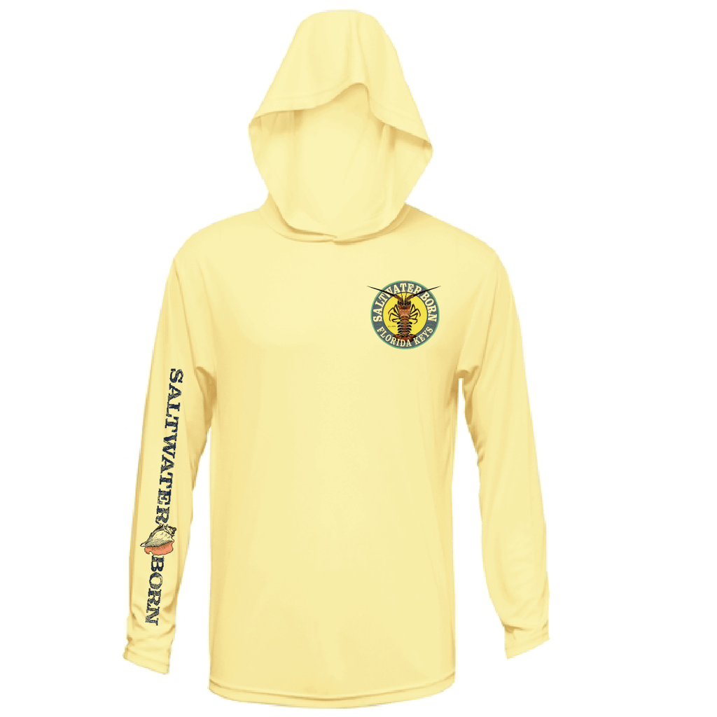 Saltwater Born UPF 50+ Hoodies Florida Keys Realistic Lobster Long Sleeve UPF 50+ Dry-Fit Hoodie