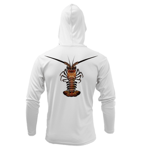 Saltwater Born UPF 50+ Hoodies Florida Keys Realistic Lobster Long Sleeve UPF 50+ Dry-Fit Hoodie