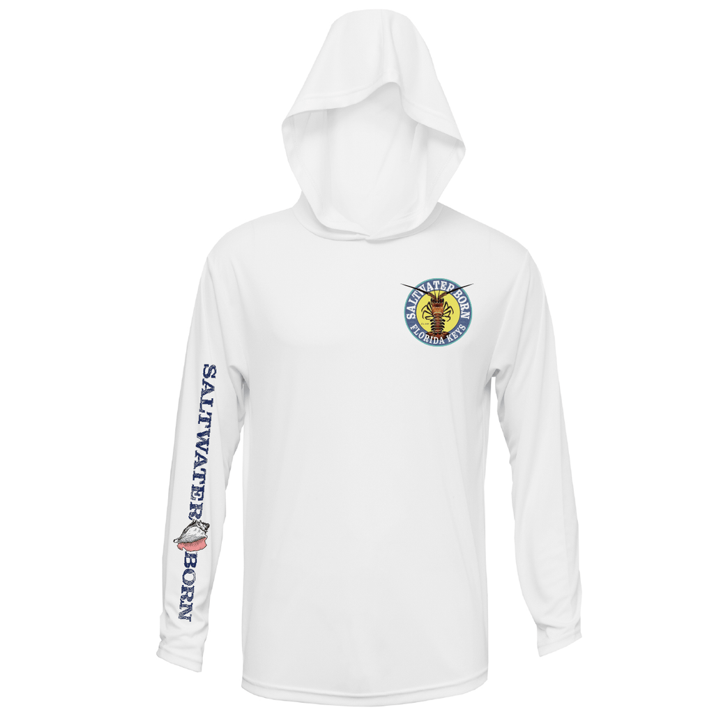 Saltwater Born UPF 50+ Hoodies Florida Keys Realistic Lobster Long Sleeve UPF 50+ Dry-Fit Hoodie