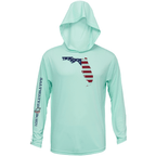 Saltwater Born UPF 50+ Hoodies Florida USA Boys and Girls Long Sleeve UPF 50+ Dry-Fit Hoody