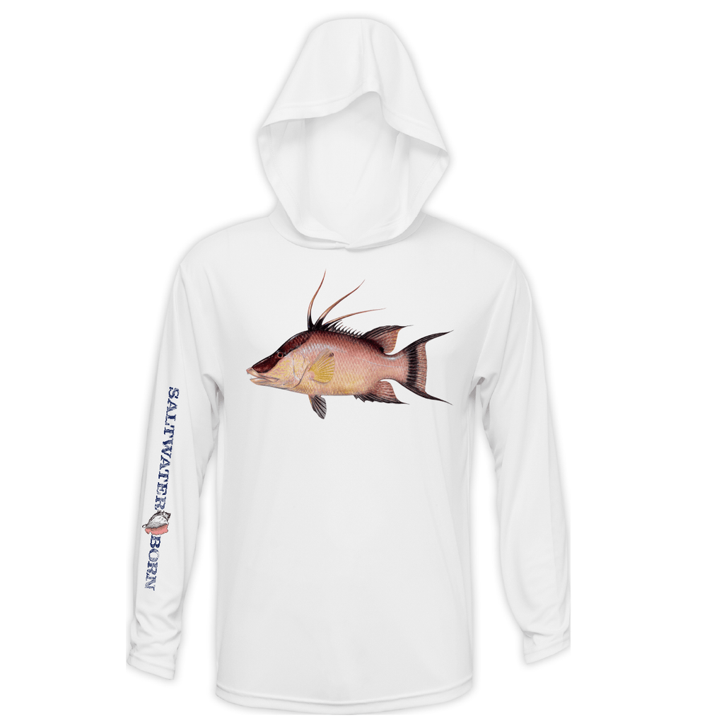 Saltwater Born UPF 50+ Hoodies Hogfish Boys Long Sleeve UPF 50+ Dry-Fit Hoody