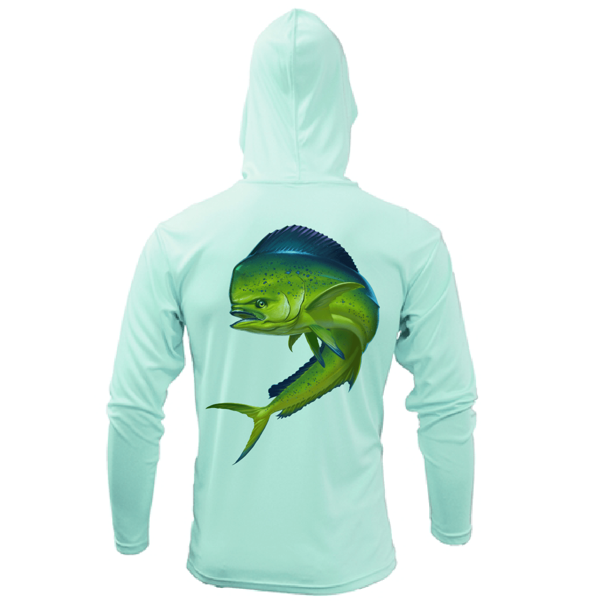 Saltwater Born UPF 50+ Hoodies Key West, FL Action Mahi Long Sleeve UPF 50+ Dry-Fit Hoodie
