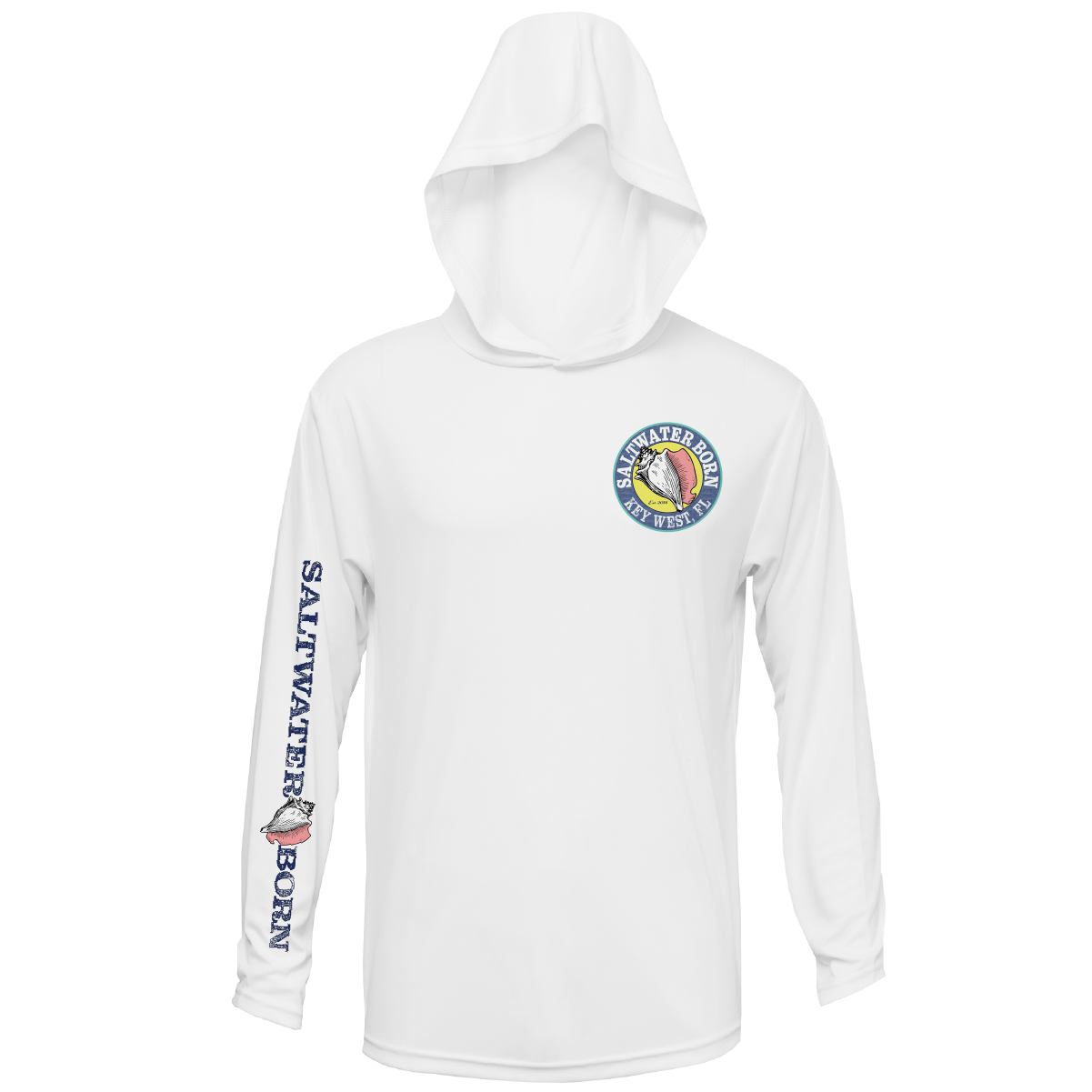 Saltwater Born UPF 50+ Hoodies Key West, FL Stone Crab Long Sleeve UPF 50+ Dry-Fit Hoodie