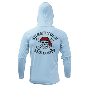 Saltwater Born UPF 50+ Hoodies M / ICE BLUE Florida Freshwater Born "Surrender The Booty" Men's Long Sleeve UPF 50+ Dry-Fit Hoodie