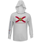 Saltwater Born UPF 50+ Hoodies M / SILVER Florida Flag Long Sleeve UPF 50+ Dry-Fit Hoodie