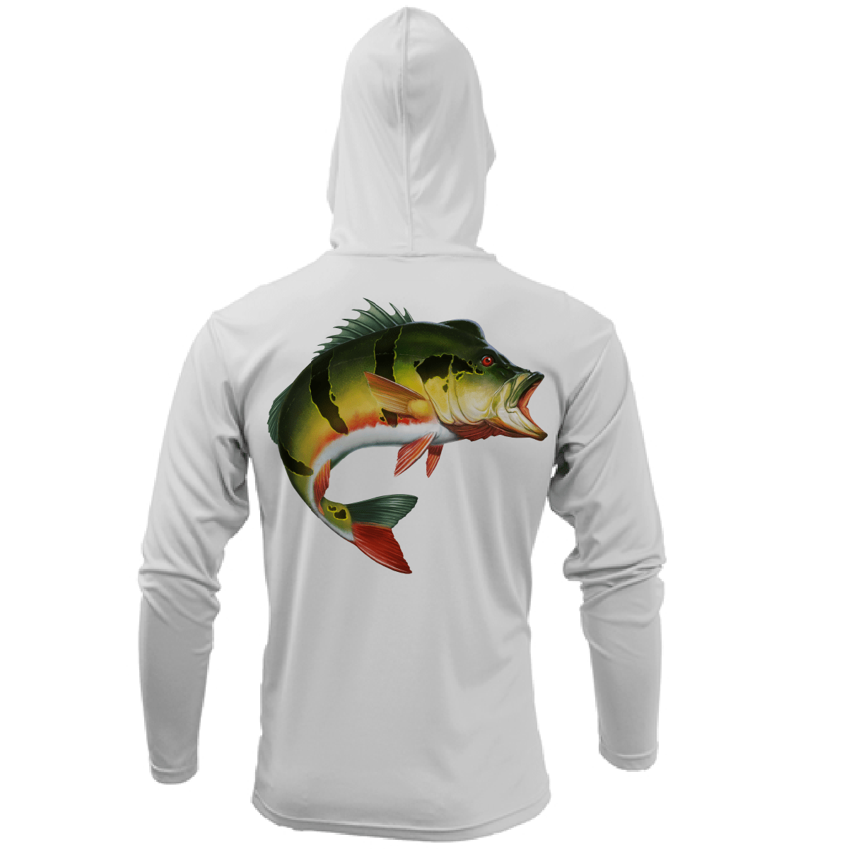 Saltwater Born UPF 50+ Hoodies Miami, FL Freshwater Born Peacock Bass Men's Long Sleeve UPF 50+ Dry-Fit Hoodie