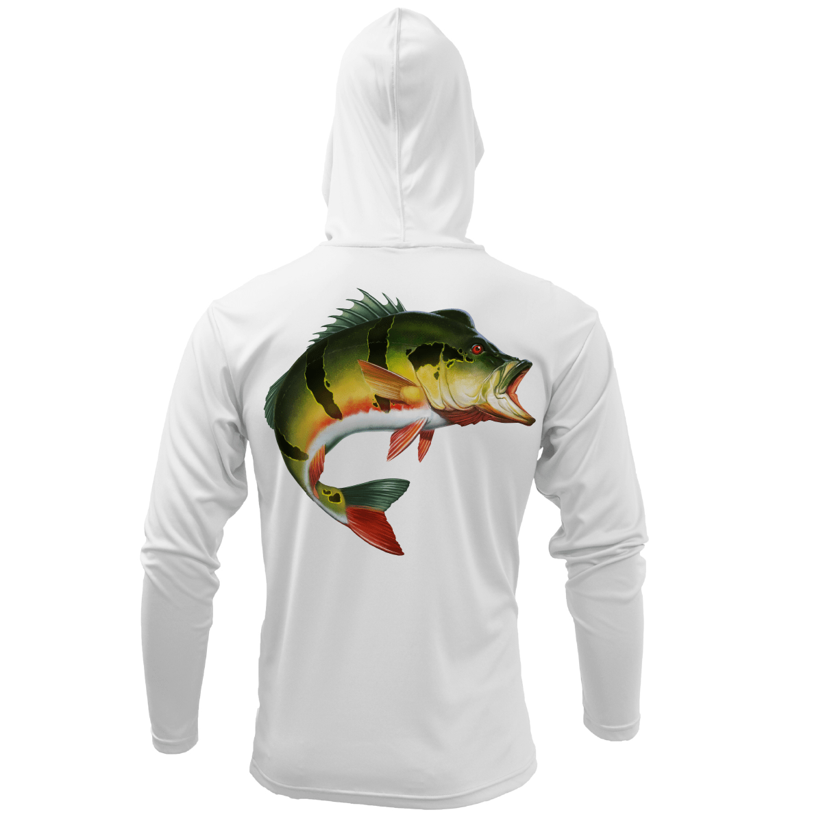Saltwater Born UPF 50+ Hoodies Miami, FL Freshwater Born Peacock Bass Men's Long Sleeve UPF 50+ Dry-Fit Hoodie