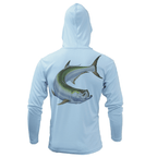Saltwater Born UPF 50+ Hoodies S / ICE BLUE Boca Grande, FL Action Tarpon Long Sleeve UPF 50+ Dry-Fit Hoodie